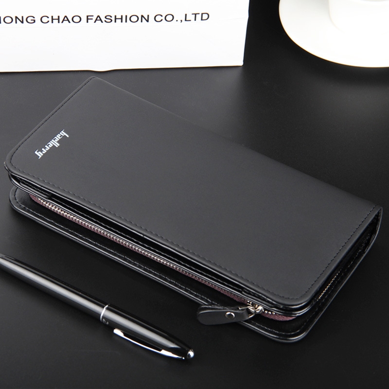 พร้อมส่ง กระเป๋าสตางค์ใบยาว ซิปรอบ ใส่บัตรได้เยอะ มีช่องใส่SIM นักธุรกิจผู้ชาย แฟชั่นเกาหลี