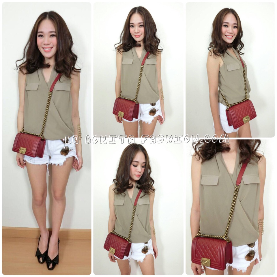 Crossing Gem Blouse (ONLY @Naked Studio) เสื้อแขนกุดทรงผ้าถ่วงหน้า ทรงสวย เรียบหรูค่ะ