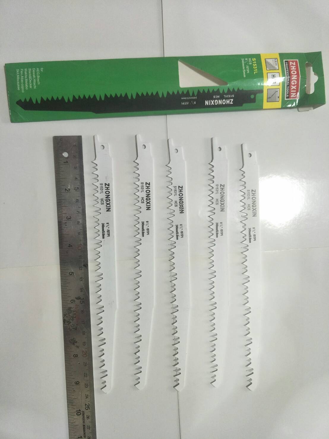 SW07 ชุดใบเลื่อยชัก 9 นิ้ว 5 ใบ ฟันคมพิเศษ สำหรับตัดไม้หนา ท่อ PVC พลาสติก ยาง