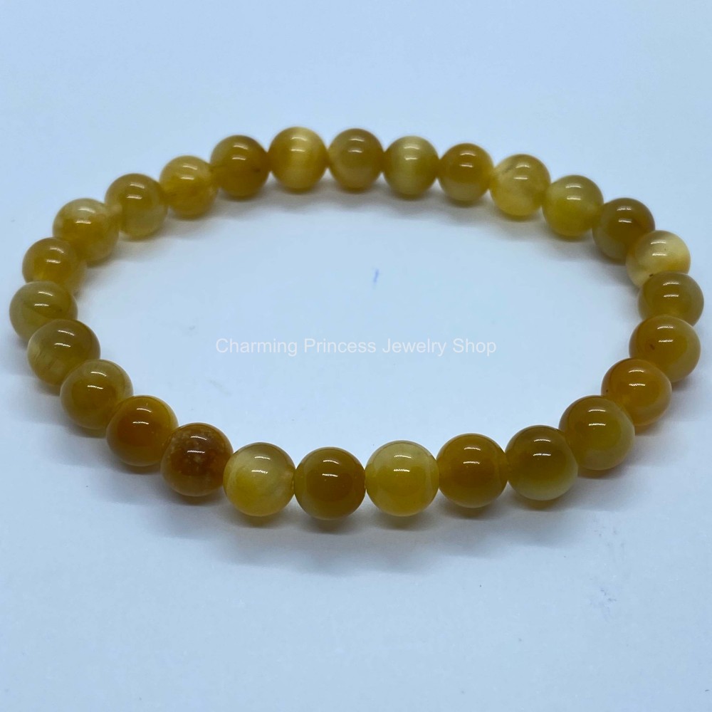 Tiger Eye Golden 6 มม หินตาเสือ สีทอง ดึงดูดความมั่งคั่งร่ำรวย ปกป้องคุ้มครอง