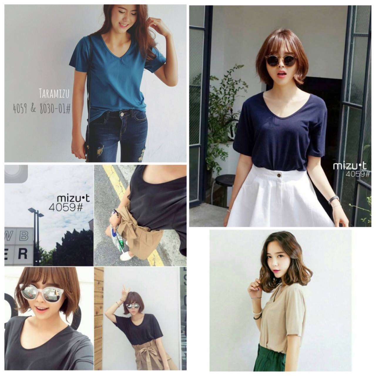 เสื้อยืดคอวีเนื้อนุ่มมมม สีสวยๆ ตัวเดียวปังเรย ใส่กับอะไรก็สวย เนื้อดี ทนฝุดๆๆ สีมีครบตามรูปเลยค่ะ