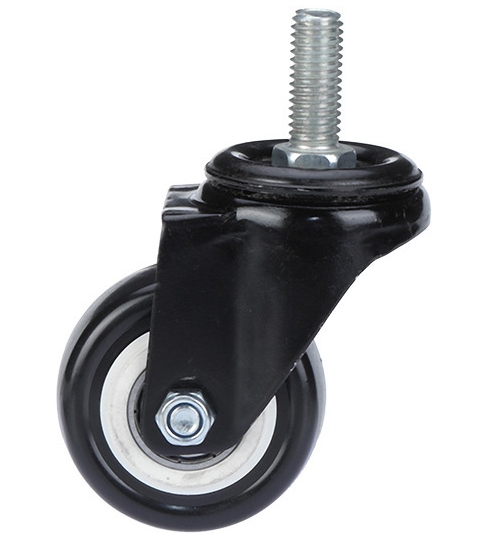 OT144 ลูกล้อเอนกประสงค์ รุ่นฐานกลมหมุนได้ แกนเกลียว M10x25mm ได้ ไม่มีเบรค ขนาด 1.5 นิ้ว สำหรับ DIY รถเข็น เก้าอี้ ฯลฯ