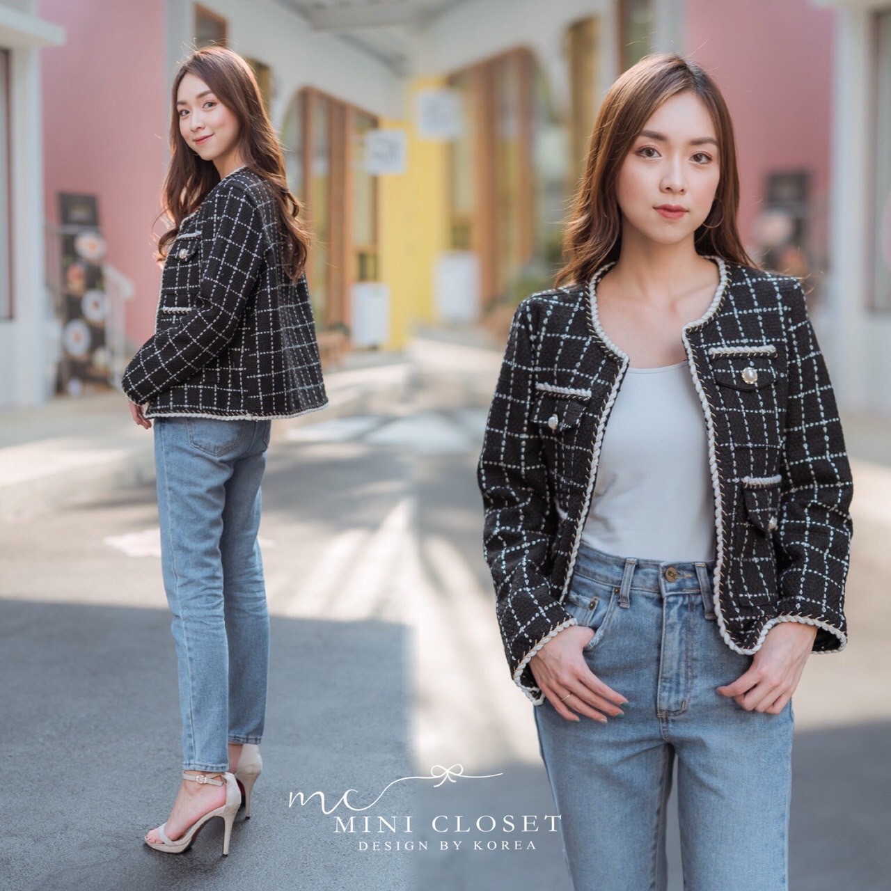 เสื้อคลุมผ้าทวีต สวยหรูดูดี มีให้เลือก 2 สีค่ะ