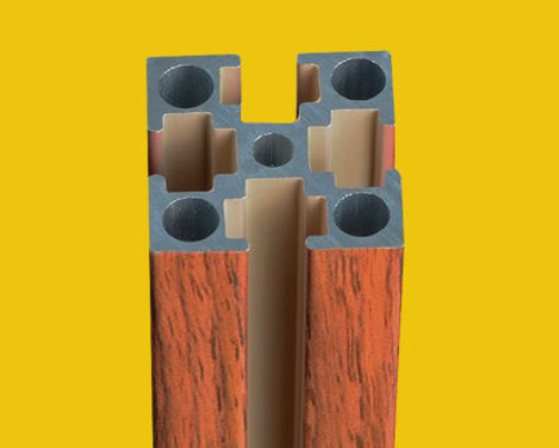 อลูมิเนียมโปรไฟล์ ลายไม้ Aluminium Profile wood national standard 20 / 10 cm.