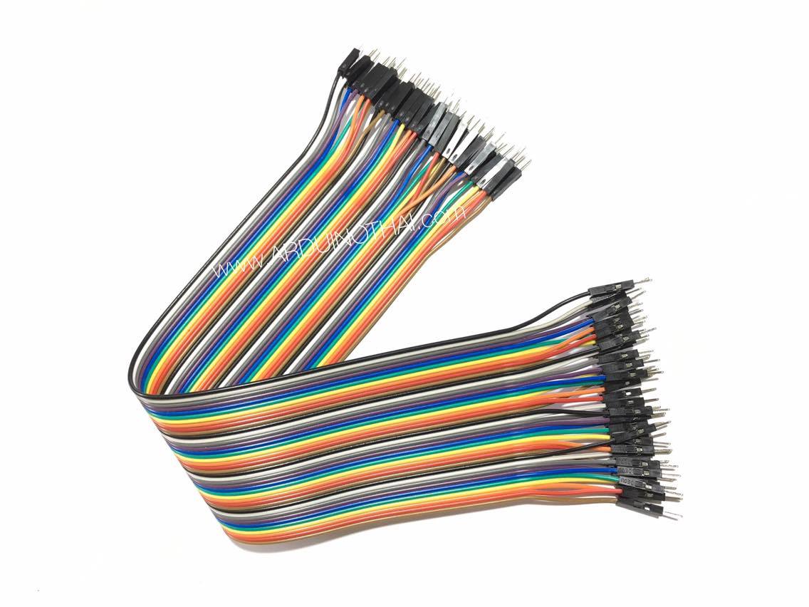 Jump Wire สายจั๊ม ผู้-ผู้ (Male to Male) ยาว 30 cm. จำนวน 40 เส้น สต็อกไทยส่งไว