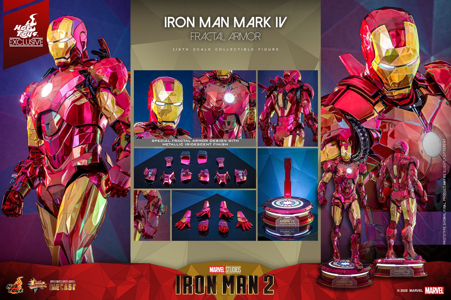 Hot Toys MMS792D70 Iron Man 2 - Iron Man Mark IV (Fractal Armor) [Hot Toys Exclusive]