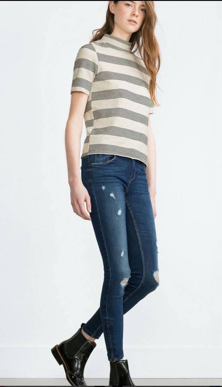 ZARA กางเกงยีนส์ทรงสกินนี่ เนื้อผ้ายีนส์ยืดฟอกนิ่ม งาน stock ของแท้จาก ZARA ในชอปขาย 1990 บาทของดีและถูกมีน้อยนะจ๊ะรีบจัดด่วนจ้า