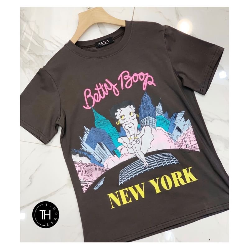 เสื้อยืด Betty Boop เสื้อยืดแฟชั่นดารา