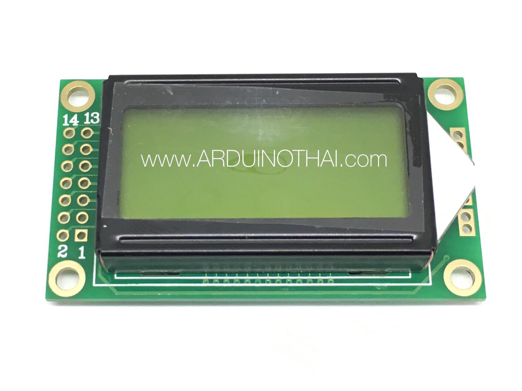 08X02 Character LCD Module Display (Yellow Backlight) จอ LCD 0802 ขนาด 8 ตัวอักษร 2 บรรทัด สีเหลือง