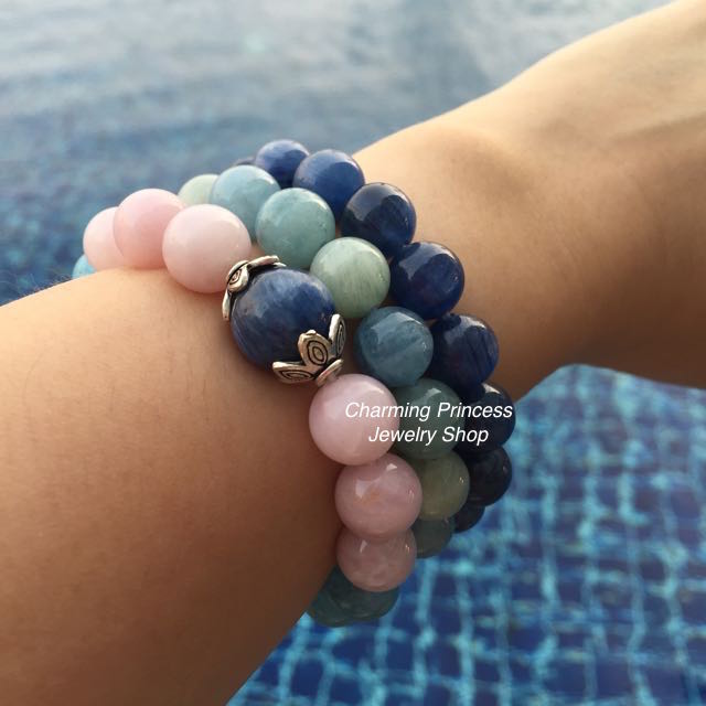 ราศีมีน หินนำโชคราศีมีนหรือผู้ที่เกิดมีนาคม Aquamarine Mix Color อความารีน สีฟ้าและเขียว 10 มม AA (15 มีนาคม – 12 เมษายน)