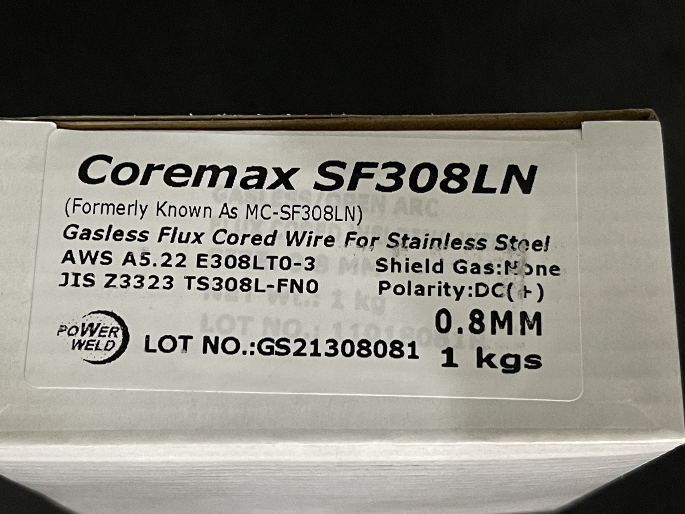 ลวดเชื่อมฟลักคอร์ สเตนเลส SF308LN 0.8MM ไม่ใช้แก๊ส POWERWELD