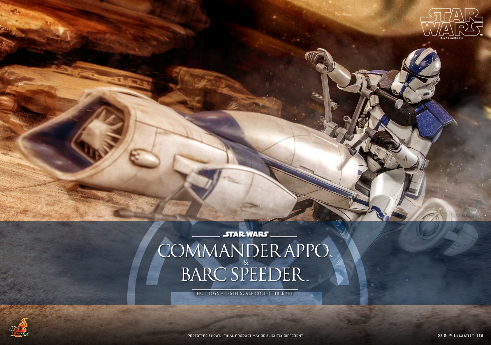 Hot Toys TMS076 1/6 Star Wars: The Clone Wars™ - Commander Appo™ and BARC Speeder™