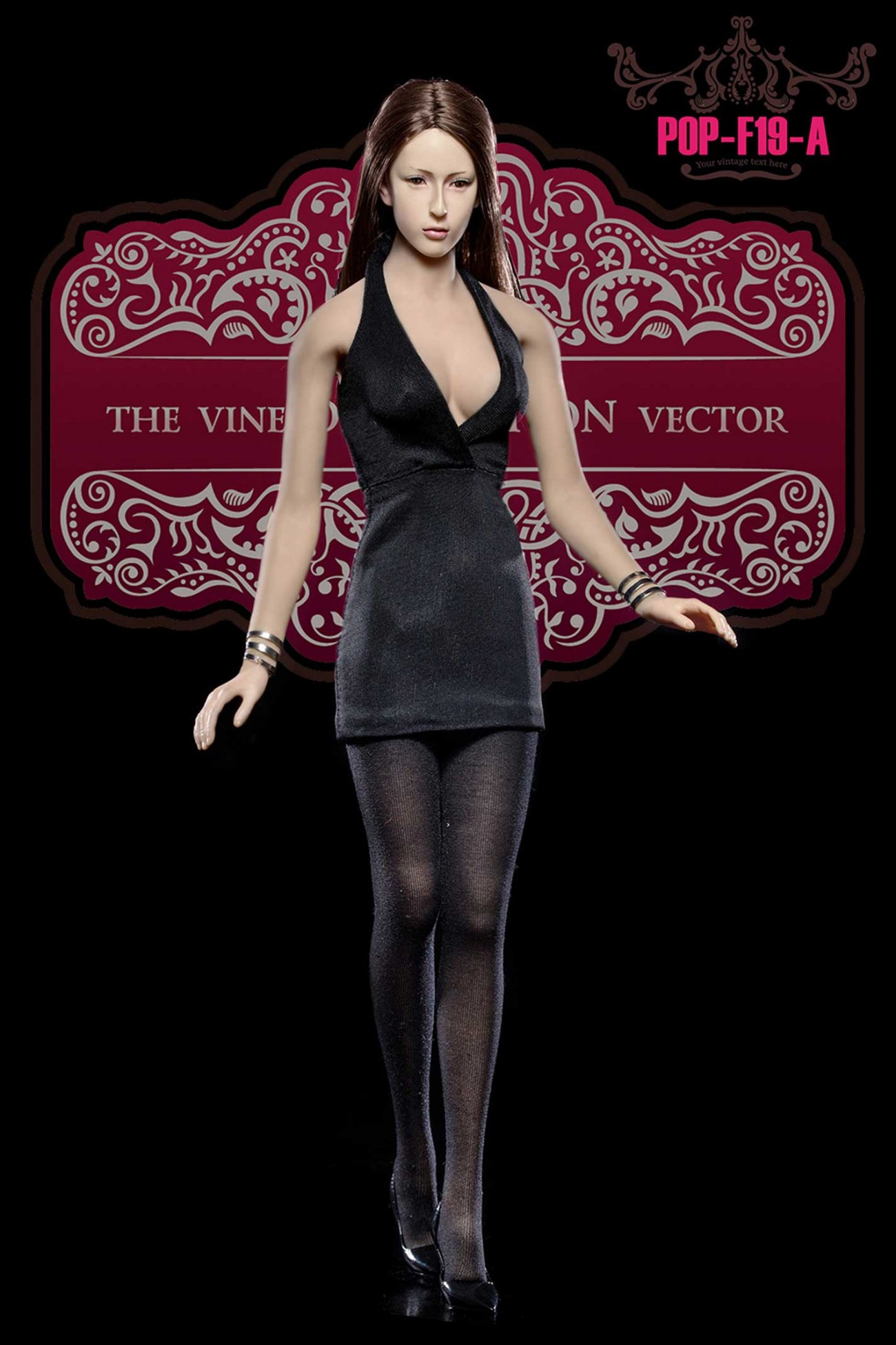 POPTOYS F19 Ladies sexy low-cute halter dress suit