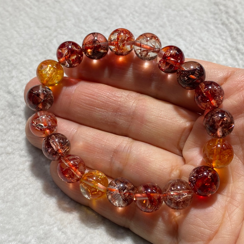 Hematoid In Quartz 10 mm เฮมาทอยด์ ฮีมาทอยด์ AAA+