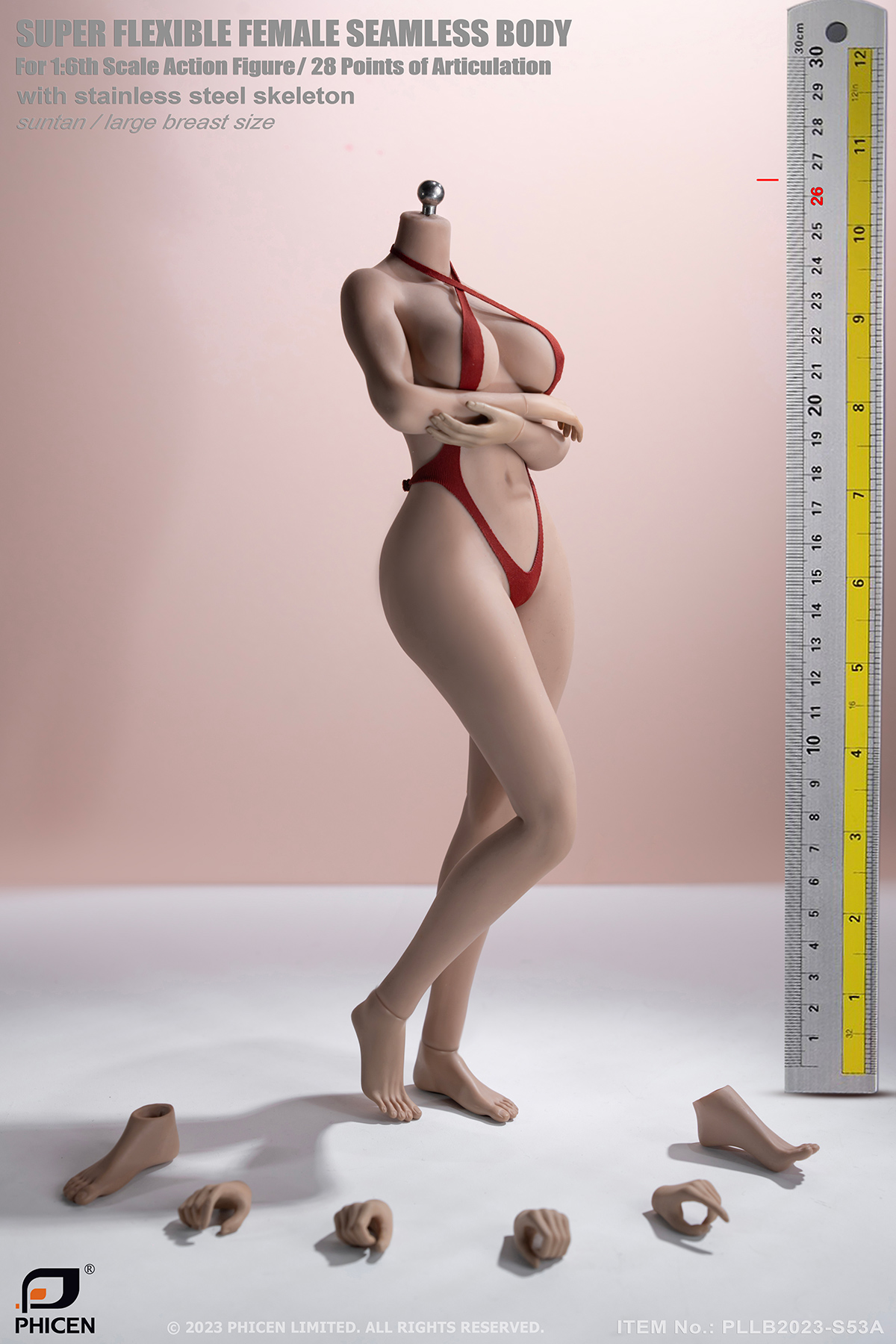 TBLeague PLLB2023-S52 Body, PLLB2023-S53 Body 1/6 Large Breasts Pale Skin Detachable Feet With Headsculpt Female Body