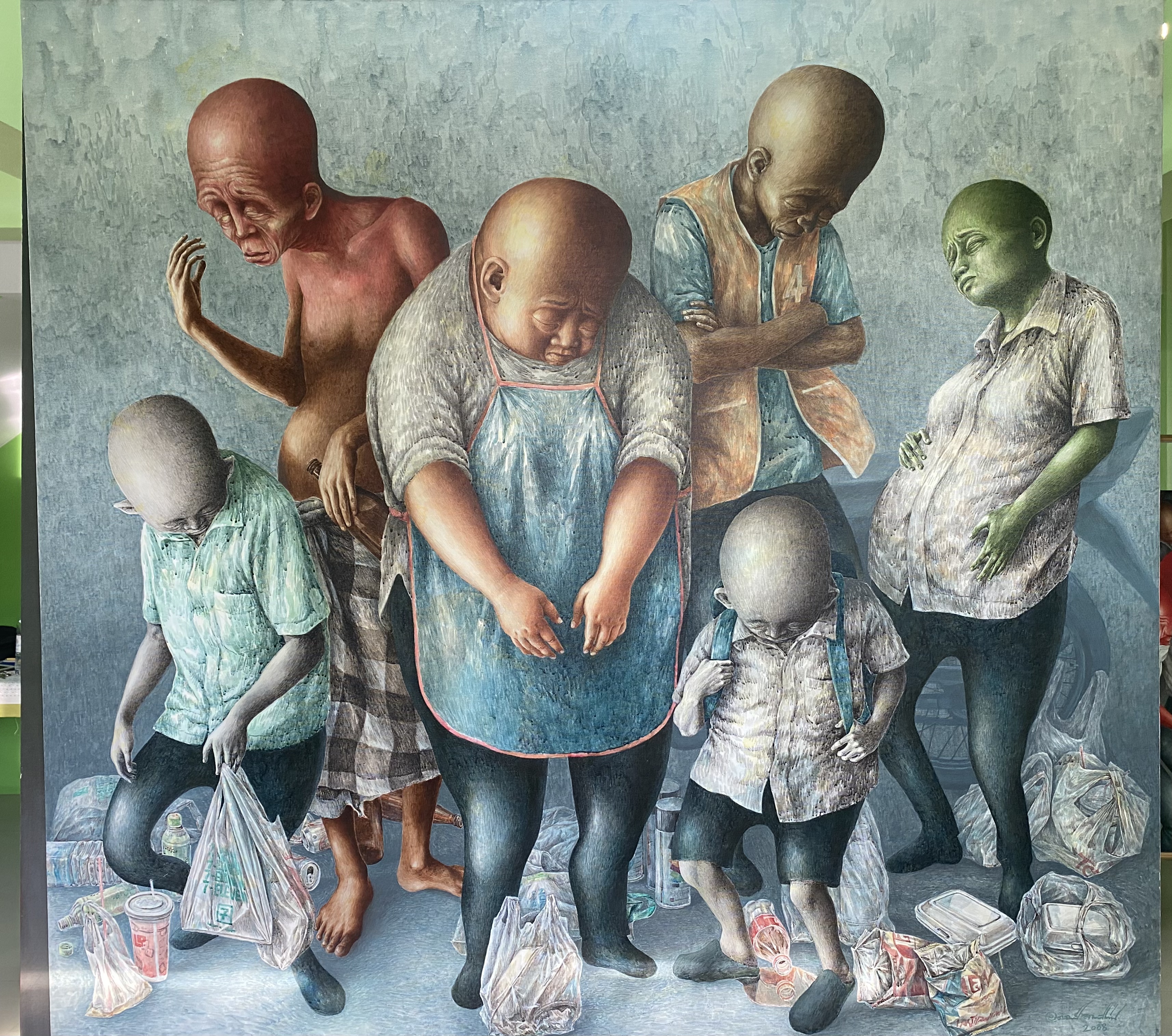ภาพวาดสีน้ำมัน “The Somnukthan family” ผลงานส่งประกวด Adisorn Somnukthan งานศิลปะ