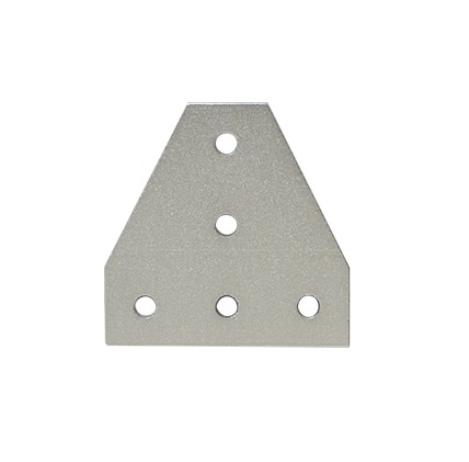 Corner Plate Bracket T-shaped 5-hole White 2020T
