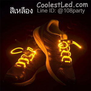 เชือกรองเท้าเรืองแสง มีไฟ Led กระพริบ แบบสีเดียว