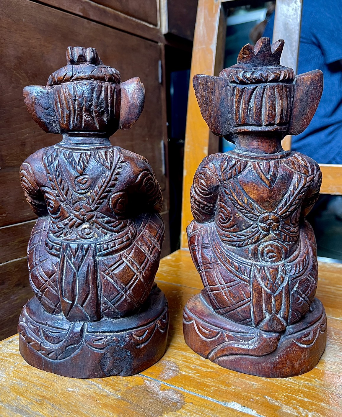 หนุมานไม้สักแกะสลัก หลวงพ่อดิ่ง วัดบางวัว หนุมานไม้โบราณ