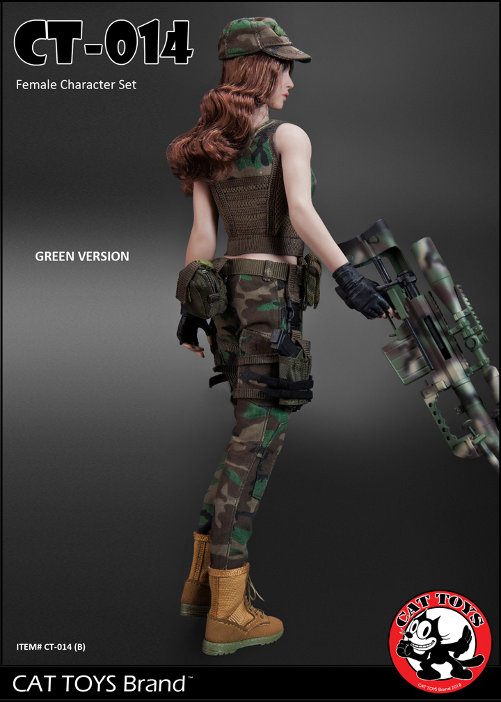 CAT TOYS CT014B Green Military Female Character set