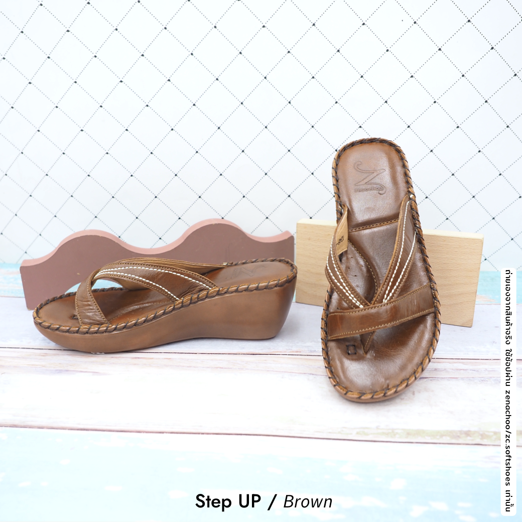 ทรงปกติ:เปลี่ยนไซส์ได้-ไม่รับคืน รุ่นขายดี รองเท้าสุขภาพ zenachoo รุ่น Step up ความสูง 2.5 นิ้ว