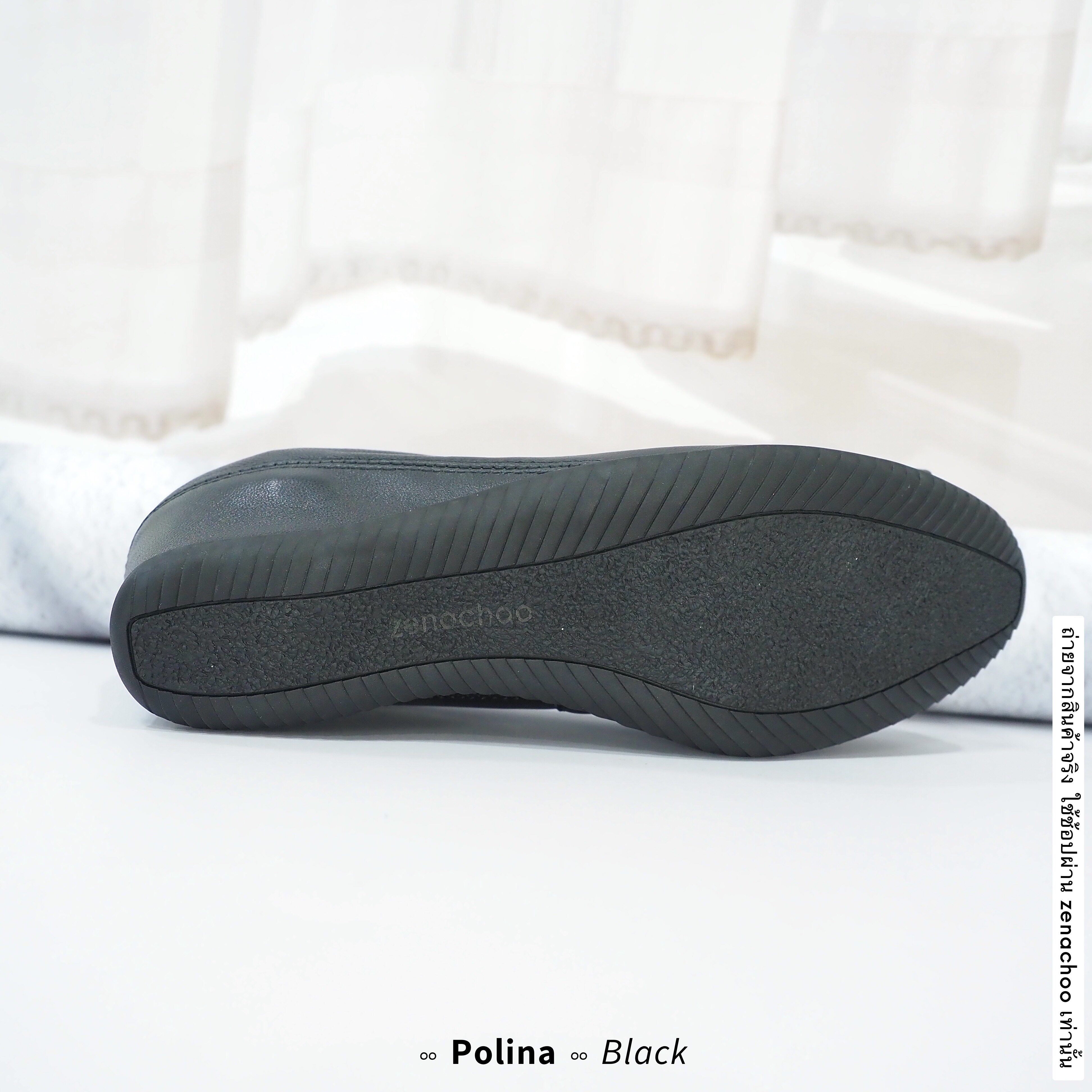 ทรงใหญ่ ลด 1 ไซส์ เปลี่ยนไซส์ได้-ไม่รับคืน Zenachoo รุ่น Polina สูง 2นิ้ว หนังแกะนิ่ม หน้ากว้างเดินสบายมาก