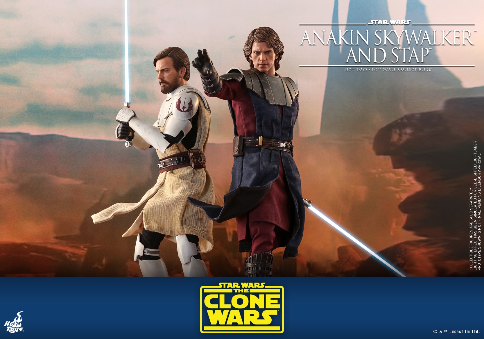 Hot Toys TMS020 1/6 Star Wars: The Clone Wars - Anakin Skywalker And Stap (Special Edition Bonus)
