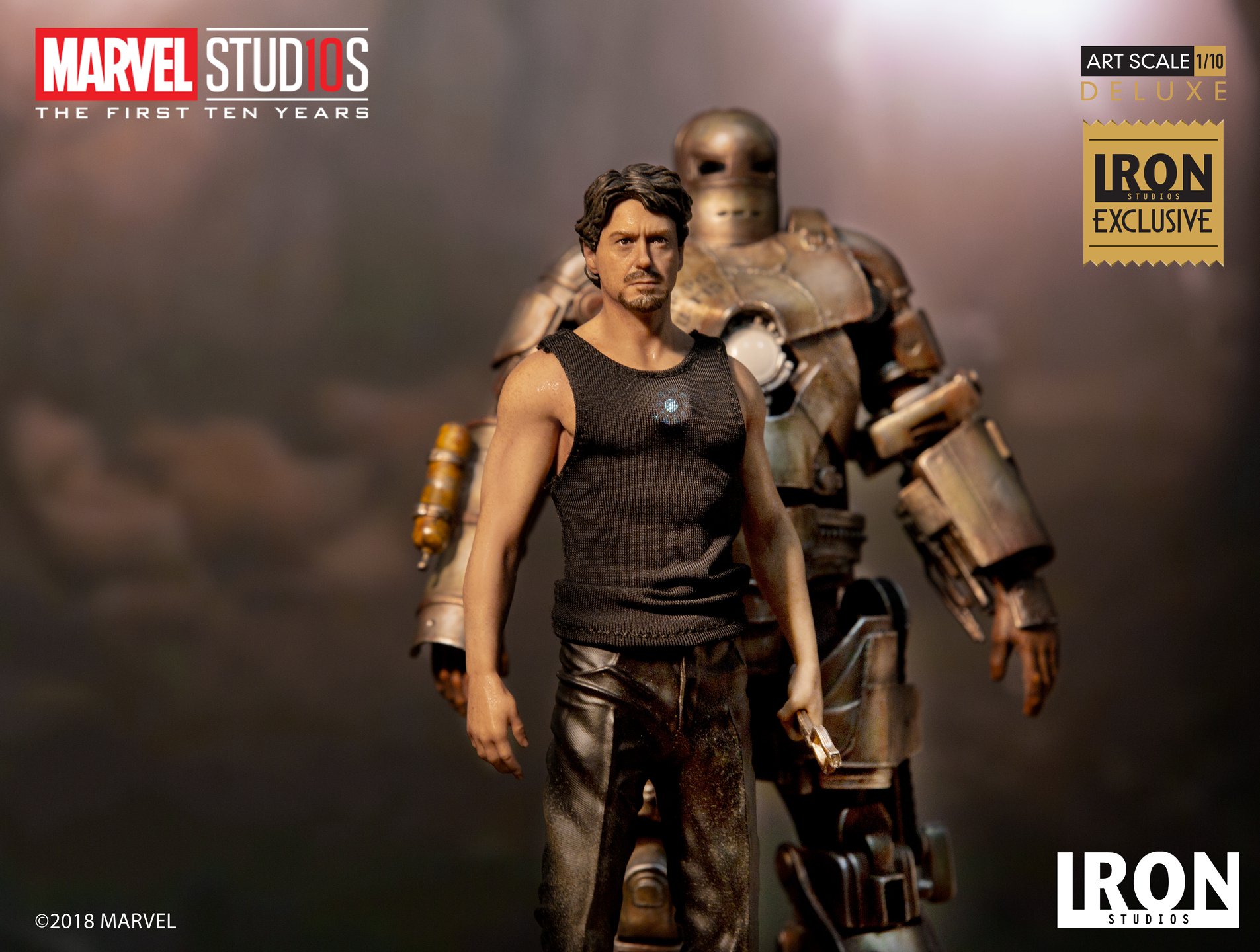 Iron Studios Deluxe Art Scale 1/10 Tony Stark & Mark I (EX)