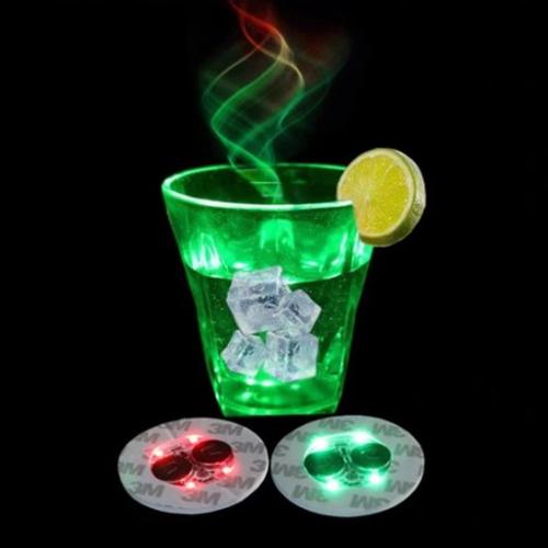 ที่รองแก้วมีไฟ LED ที่รองขวดมีไฟ แบบแผ่นสติ๊กเกอร์ มีไฟ 4 ดวง