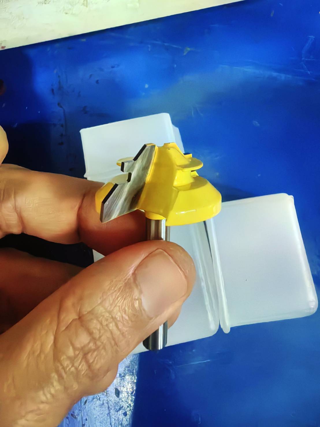 DR21ดอกทริมเมอร์ เซาะร่องประกบไม้ 45 องศา แกน 1/4 ร่อง 3/8