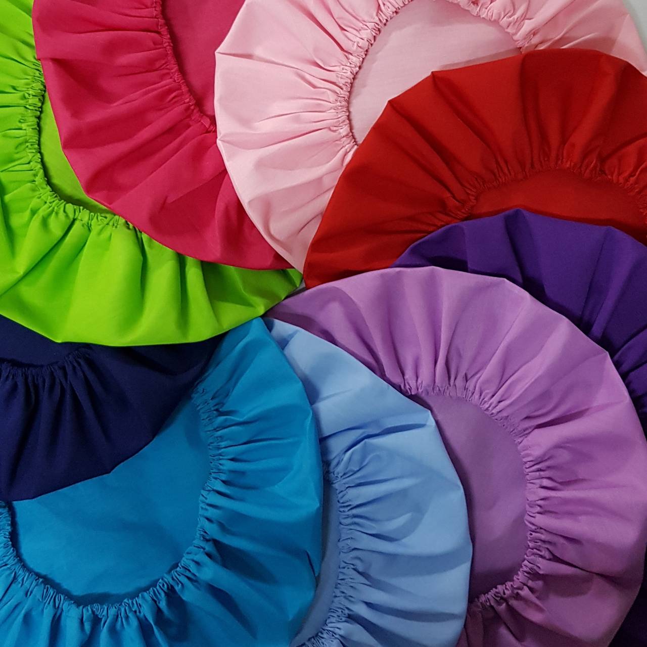 หมวกซาลาเปา ผ้าสาลู สีฟ้าอ่อน จำนวน 10 ใบ หมวกคลุมผมตาข่าย หมวกโรงงาน หมวกตาข่าย หมวกพนักงานฝ่ายผลิต