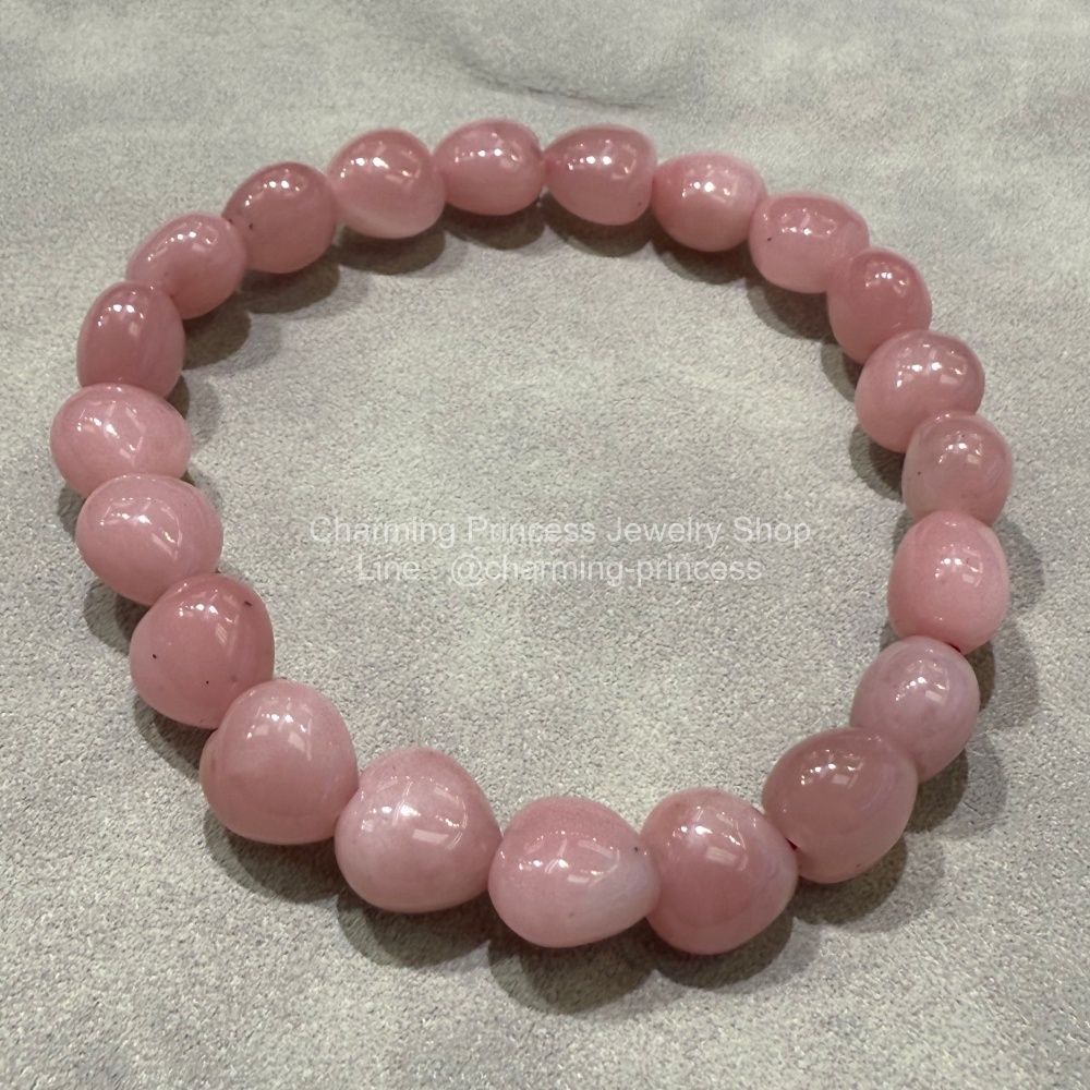 Guava Quartz ควอตซ์สีฝรั่ง รูปหัวใจ 9 มม เปรียบเสมือนเป็นอัญมณีแห่งความรัก