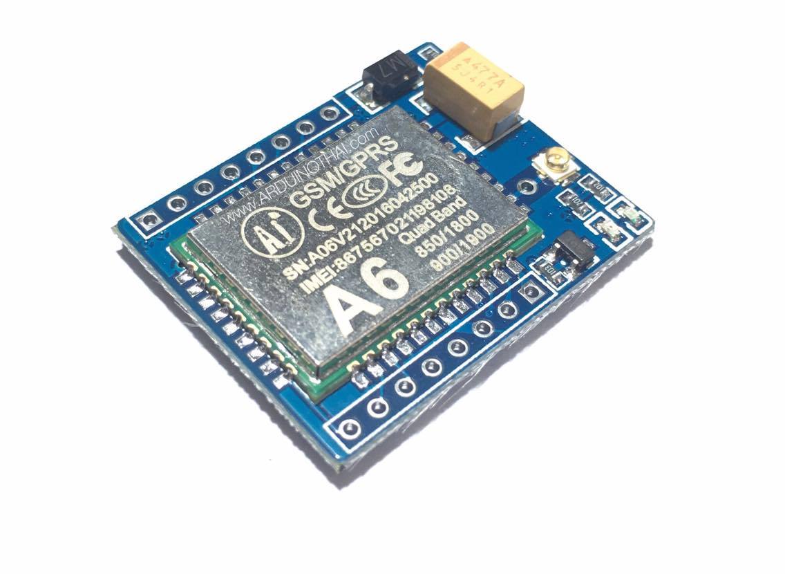 A6 mini GPRS/GSM module รองรับคลื่น 850 / 900 / 1800 / 1900MHZ.