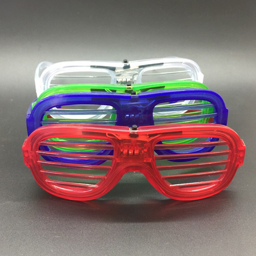 แว่นตาเรืองแสง แบบตาราง มีไฟ LED กระพริบ 3 โหมด