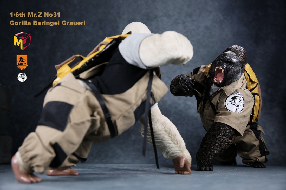 Mr.Z MRZ031-GBG001, 002 Animal Model - Gorilla Beringei Graueri (Black&White)