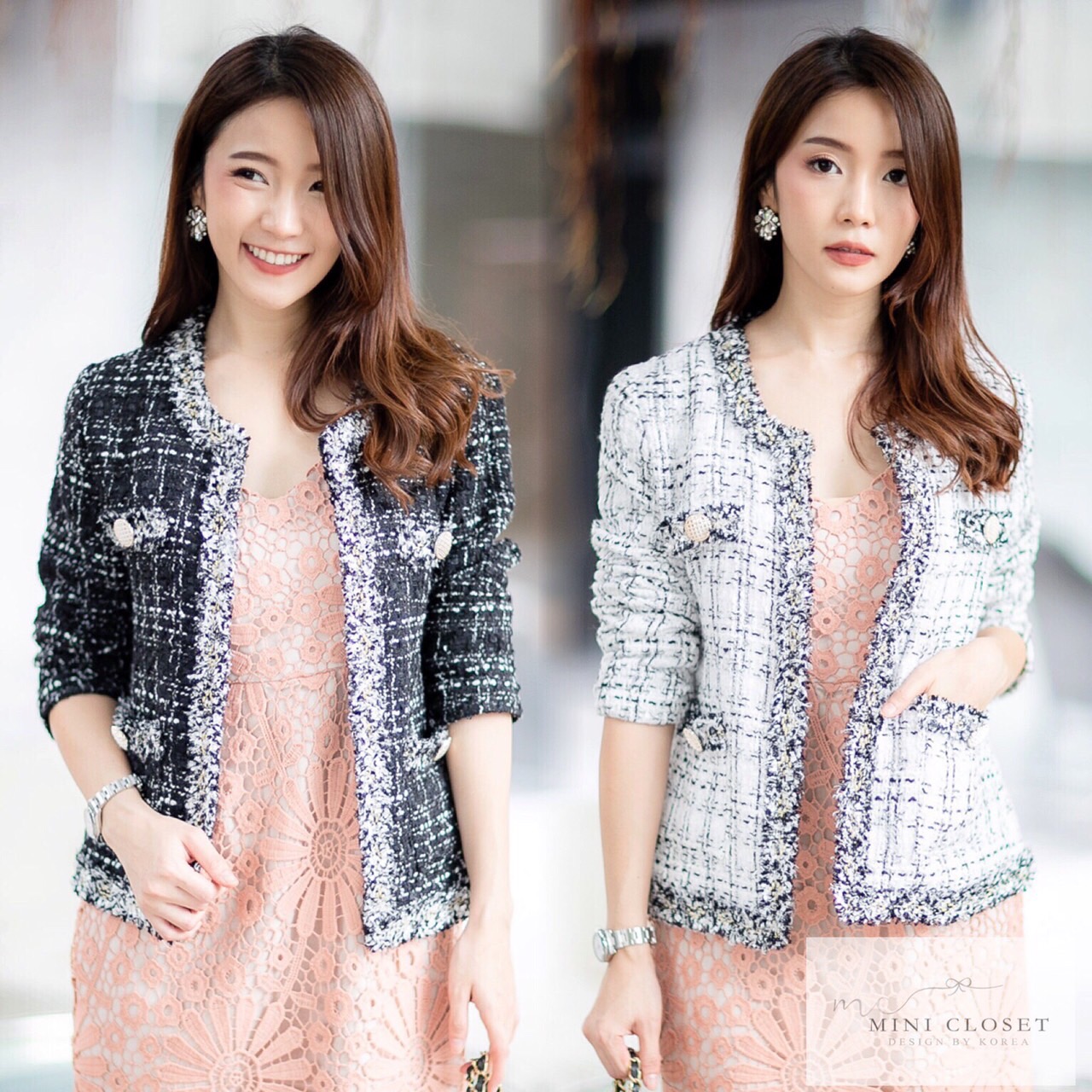 เสื้อคลุมผ้าทวิต เสื้อทวีตเรียบหรูดูสวยแพงสไตล์ชาแนล