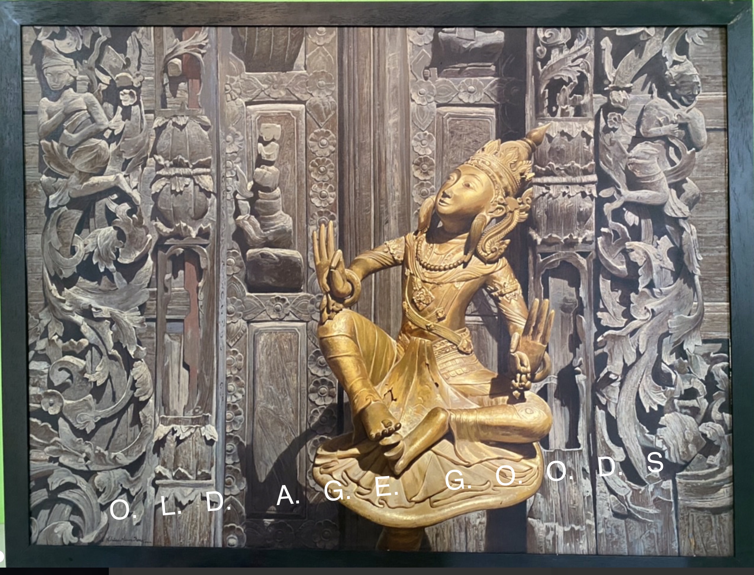 ภาพวาดสีน้ำมัน (เทวรูปสีทอง) ศิลปินชาวเมียนม่า Khine Minn Soe
