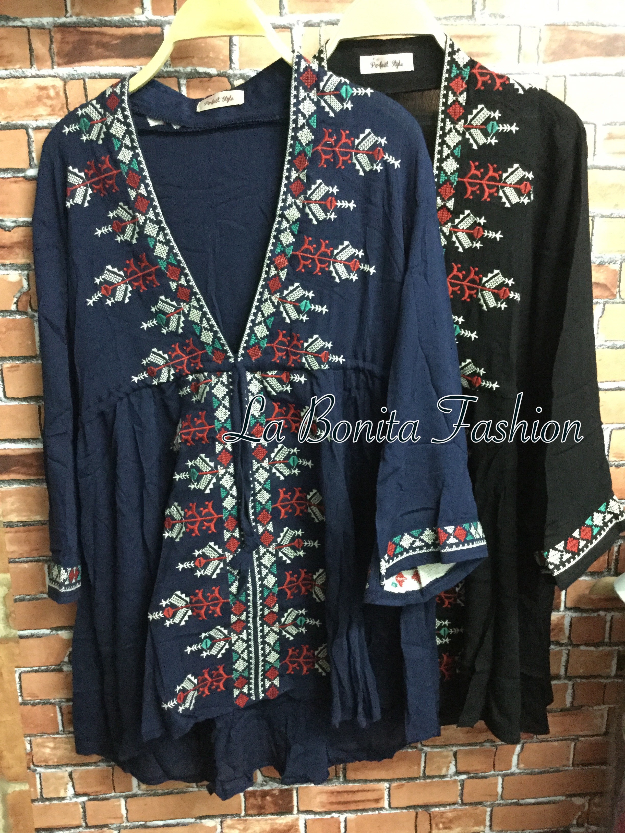 เสื้อตัวยาว มินิเดรส สไตล์โบฮเมียน งานปักสวยแน่นค่ะ