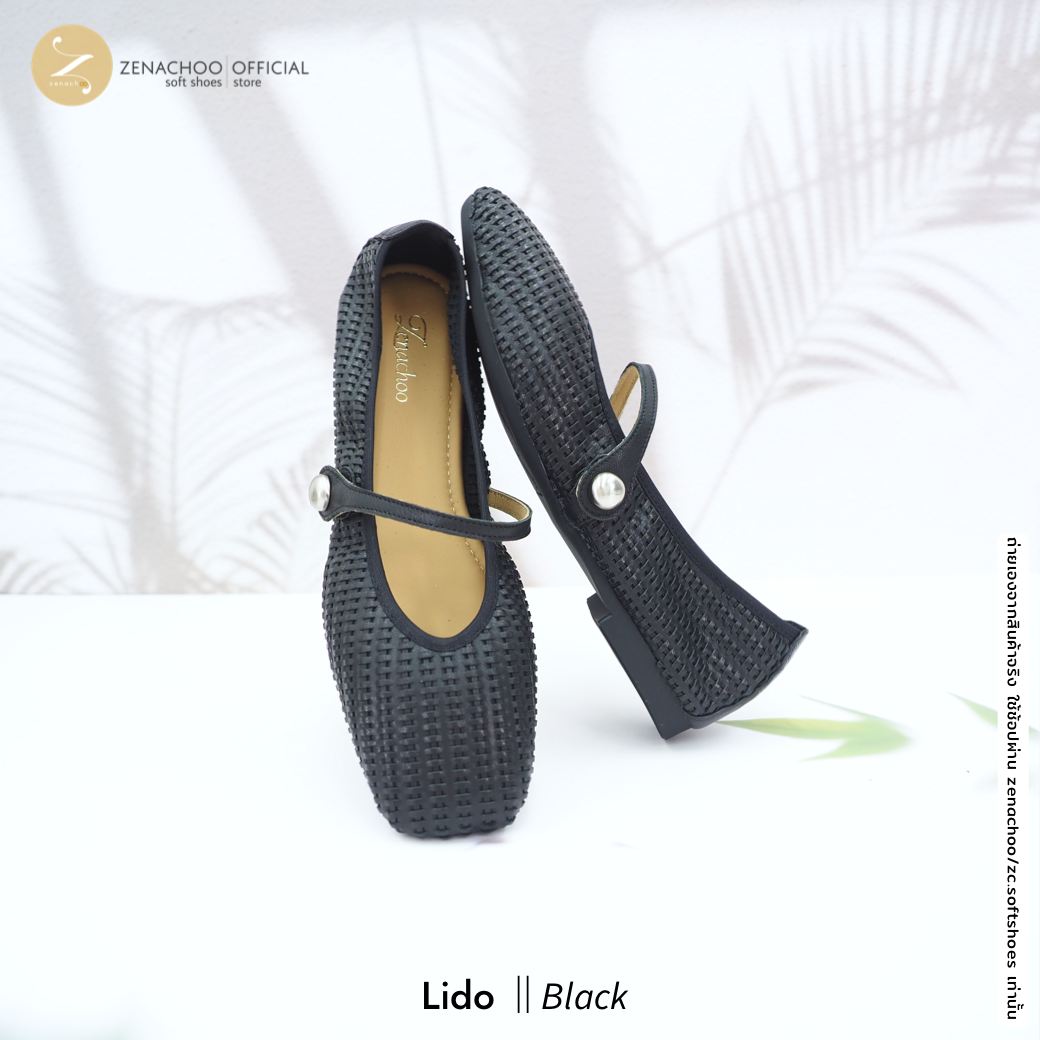น่ารักและนิ่มสุดใจ ทรงปกติ เปลี่ยนไซส์ได้-ไม่รับคืน รุ่นขายดี Zenachoo Lido สูง 1 นิ้ว รองเท้าหนังแกะแท้ หน้ากว้างใส่ง่าย