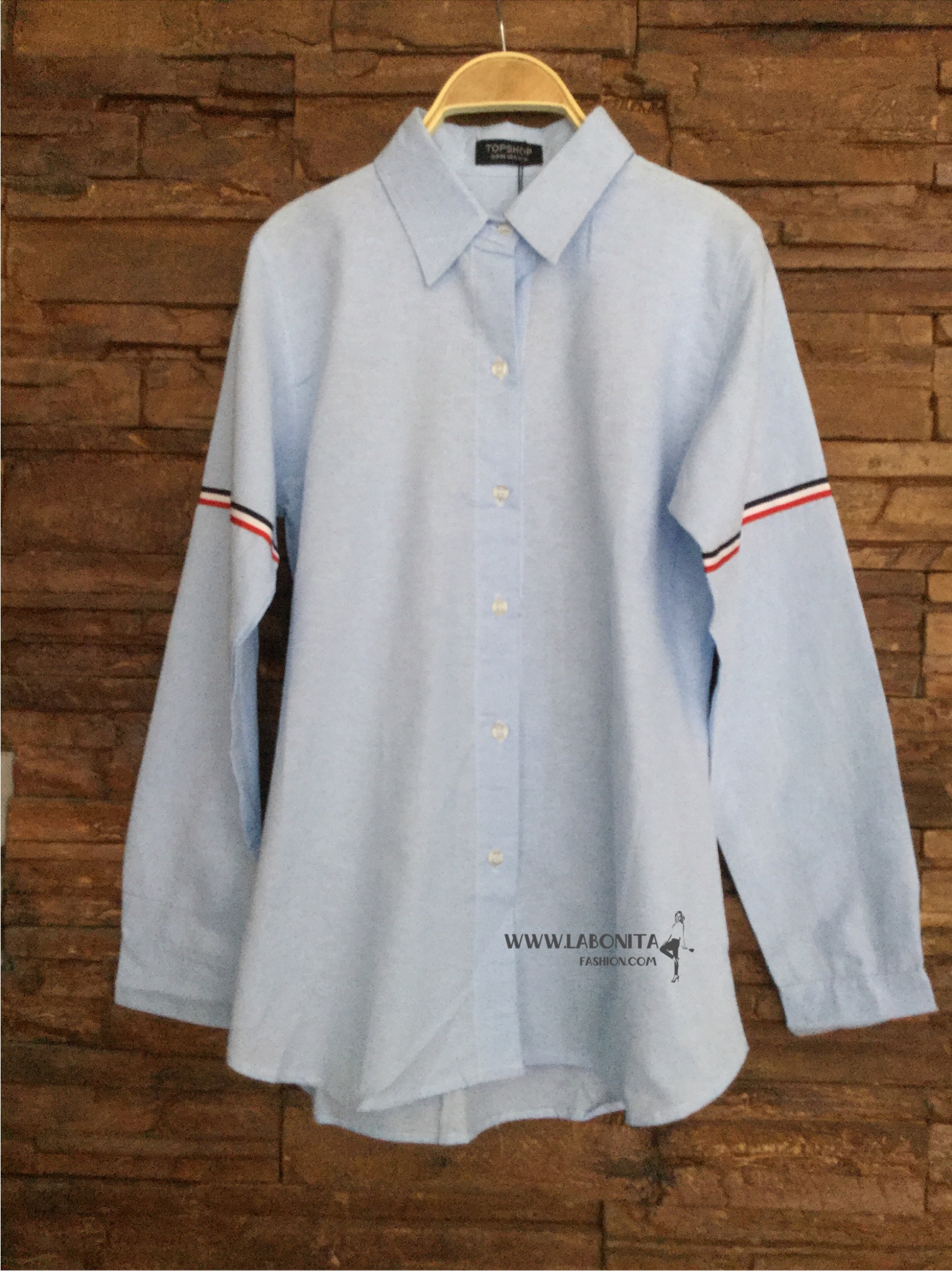 Topshop Shirt เสื้อเชิ้ต ดีไซน์ เกร๋ๆ ชิคๆ ด้วยแทบตรงแขน