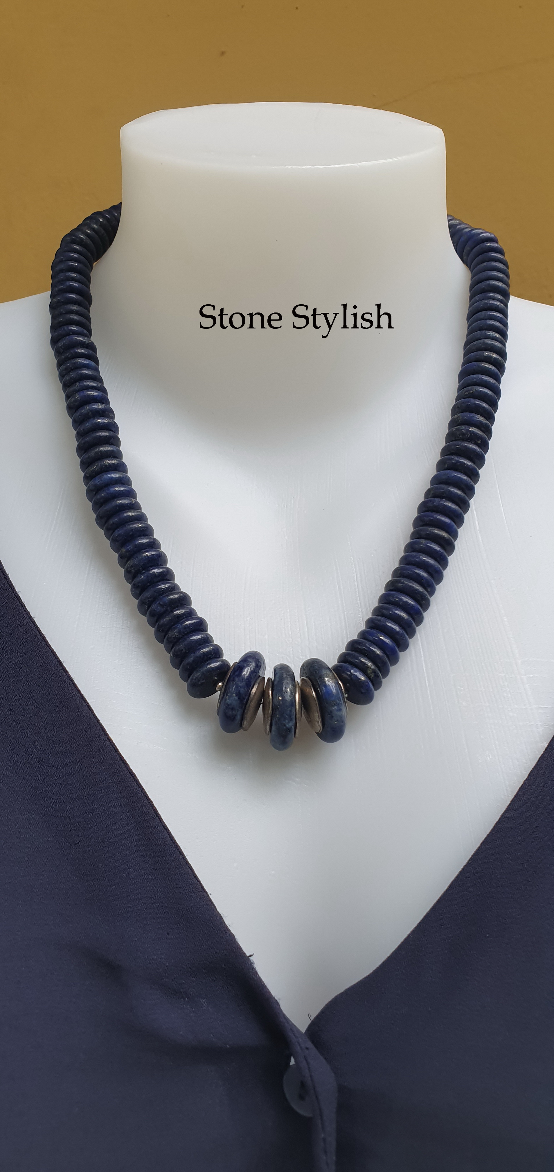 *สินค้าหมด*สร้อยคอลาพิสลาซูรี่รัสเซีย Russian Lapislazuri Necklace