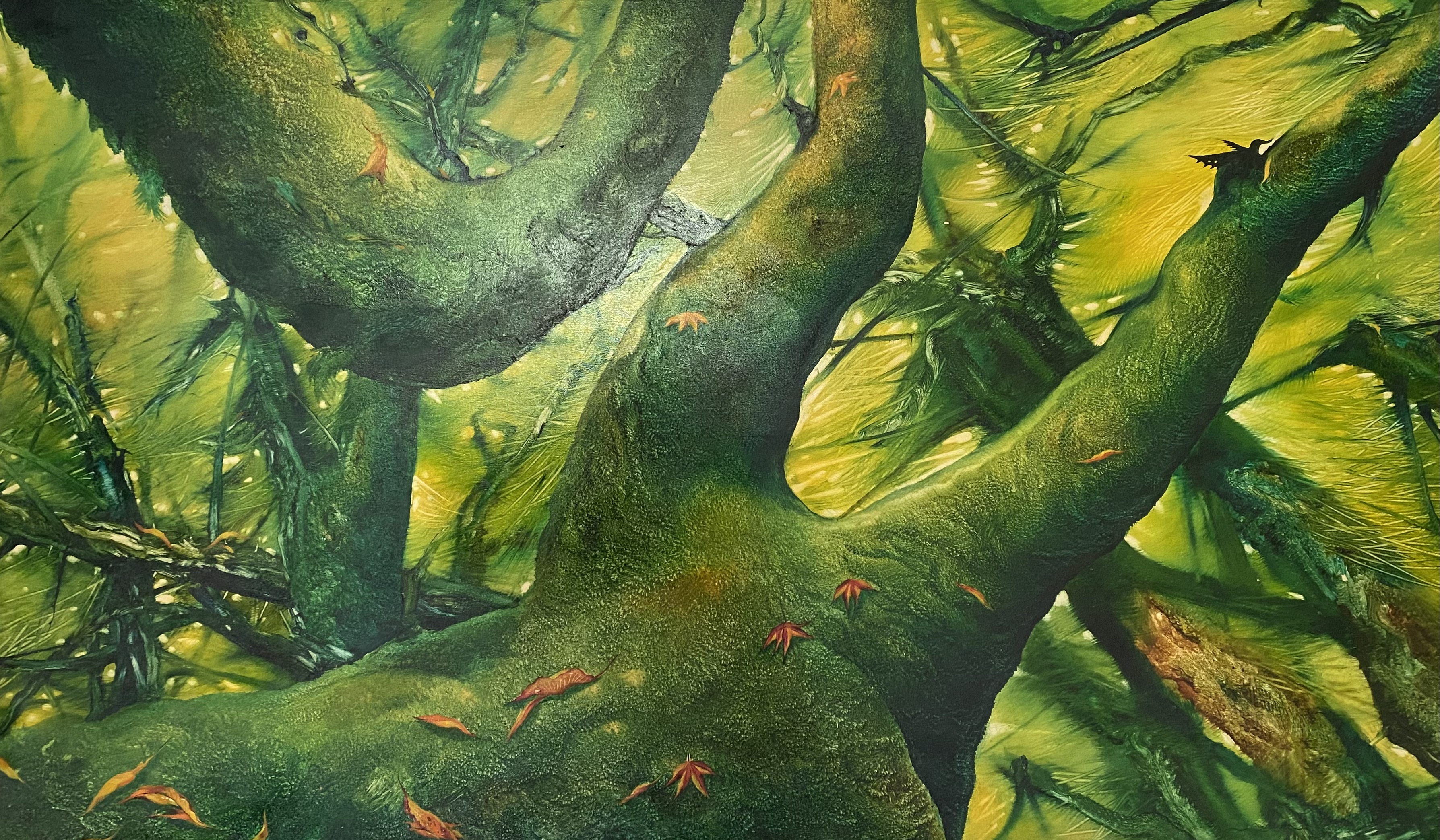 ภาพวาดสีน้ำมัน north forest Realistic by Watcharin