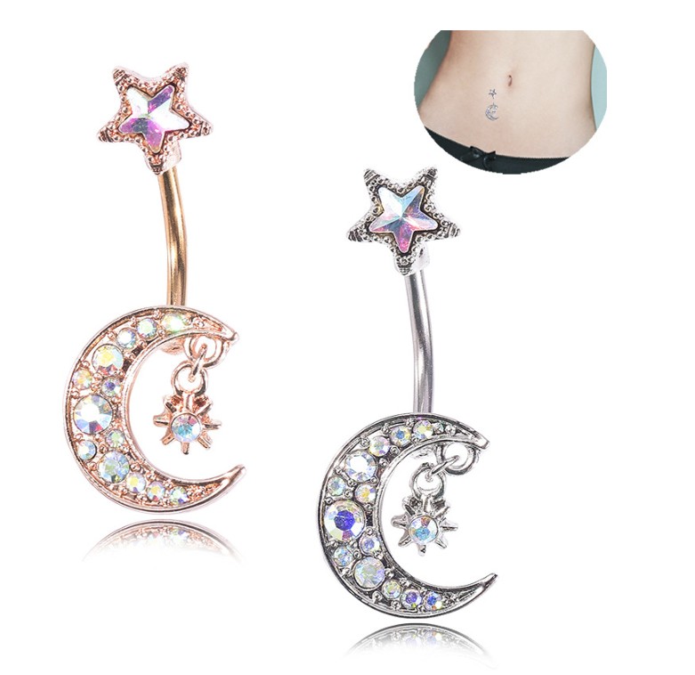 “เช็คสินค้าทัก line ก่อนโอนนะคะ” จิวสะดือไทเทเนี่ยม100% สำหรับผิวแพ้ง่าย ก้านหนา Starmoon_TCT060