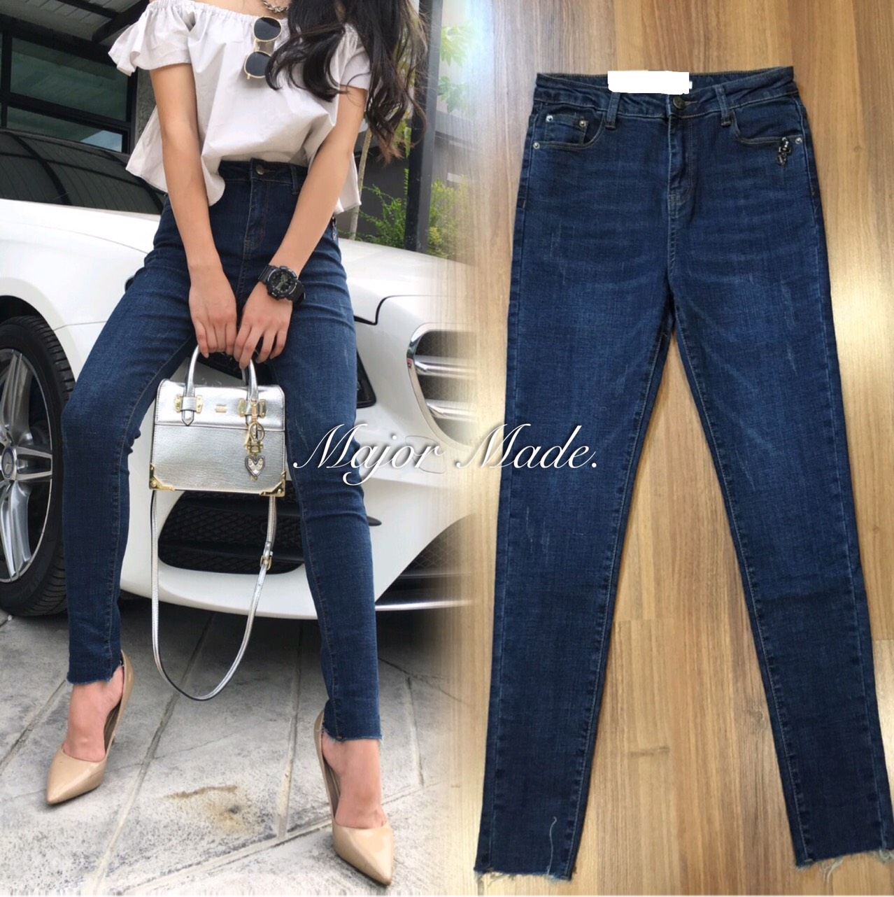 กางเกงยีนส์ทรงสวย ผ้าดี๊ดี มีเพร้อมส่ง Size:L เท่านั้นค่ะ