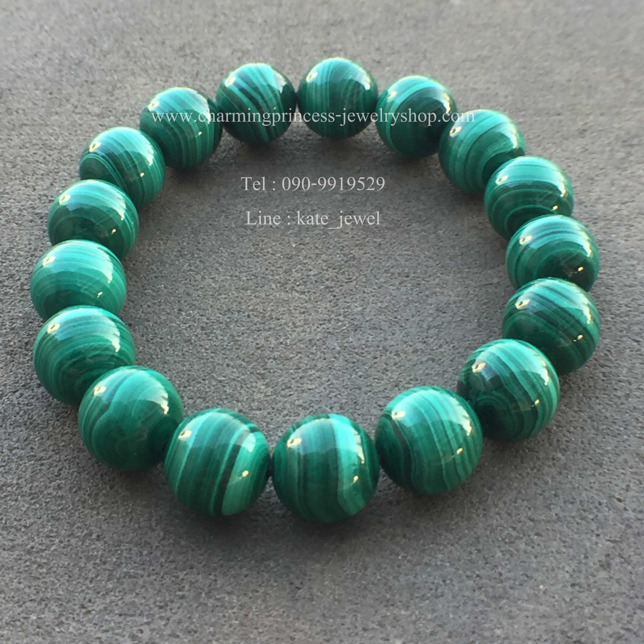 Malachite AAA+ มาลาไคท์ 10 มม ริ้วสวยมากๆ เกรดพรีเมี่ยม เด่นเรื่องการเจรจาต่อรอง ธุรกิจประสบความสำเร็จ "Win-Win Bracelet" Limited Edition