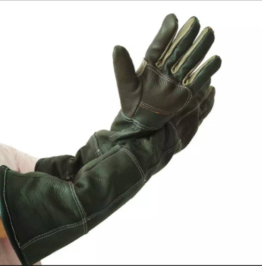 OT102 ถุงมือหนังยาวพิเศษ หนังนุ่ม กันสัตว์กัด ข่วน งานเชื่อม งานช่างต่างๆ