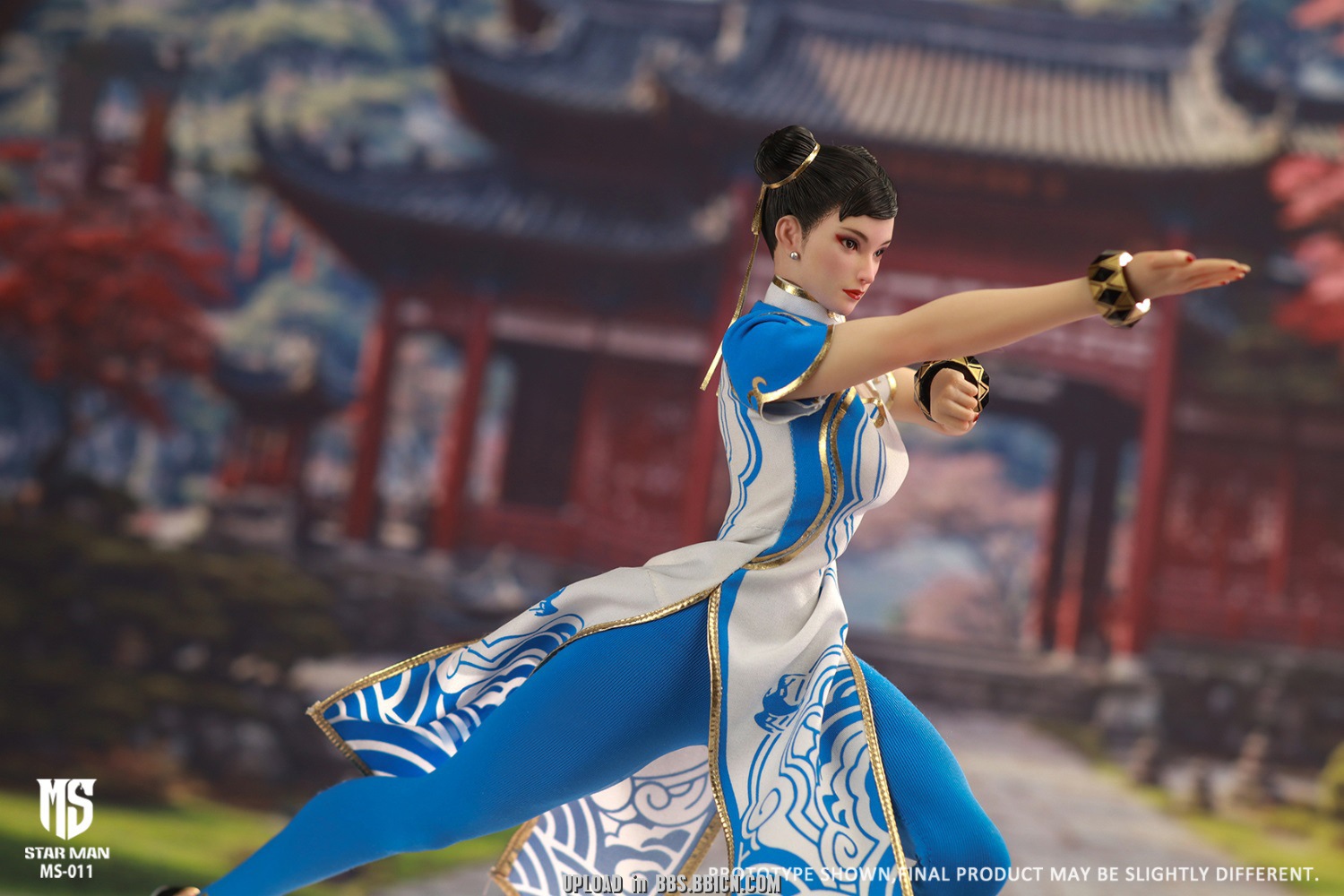 STAR MAN MS-011 Female Fighter Chun-li (Blue Cloud Patterned White Cheongsam Version)