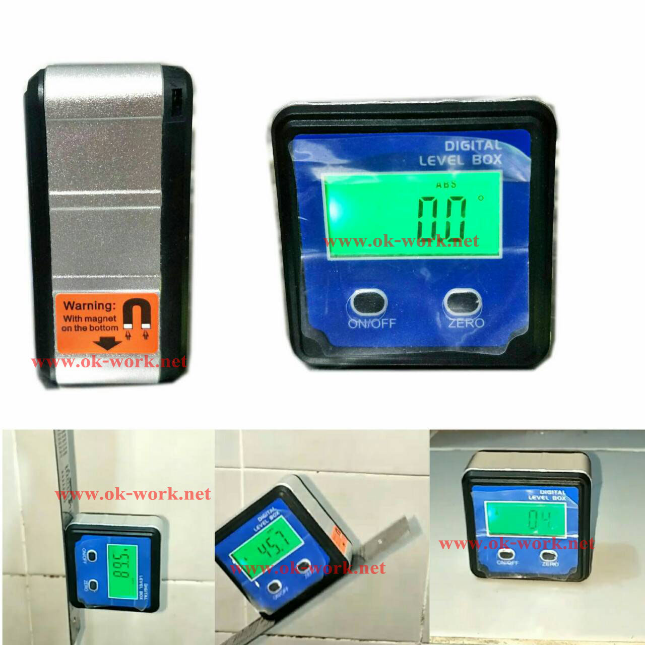 R11 กล่องวัดองศาแบบ ดิจิตอล มีแม่เหล้กในตัว ขนาด 60x60 mm