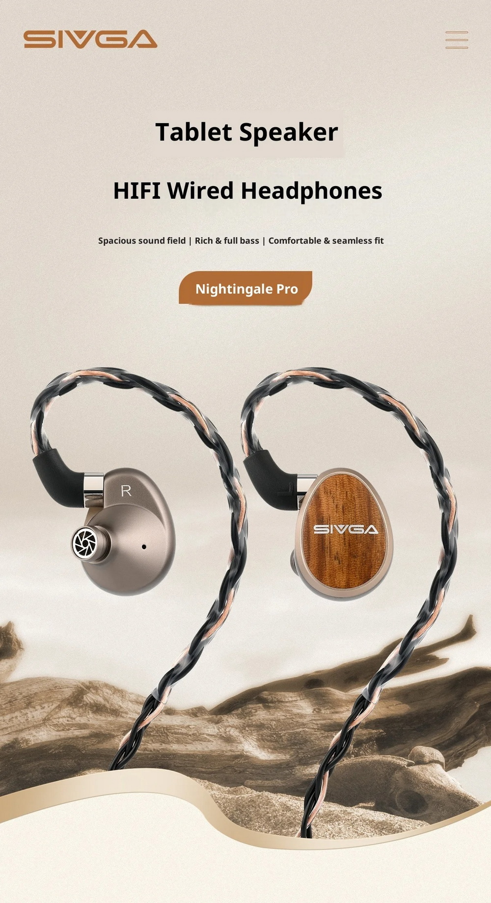Sivga Nightingale Pro หูฟัง IEMs ไดรเวอร์ Planar บอดี้โลหะผสม แผ่นปิดหลังไม้ zebra ประกันศูนย์ไทย