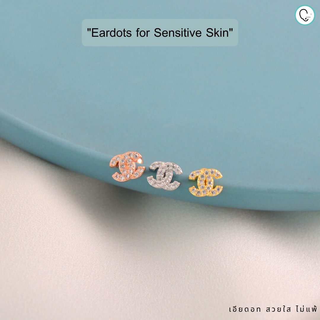 “เช็คสินค้าทัก line ก่อนโอนนะคะ”ต่างหูสำหรับผิวแพ้ง่าย CC classic&mini จิวขันน็อต ขนาดก้านปกติ ราคา/คู่_ETC03